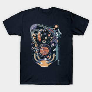 Pinball Space Machine by Tobe Fonseca T-Shirt